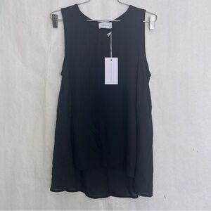 Adrienne new with tags black sheer tank top size small 172